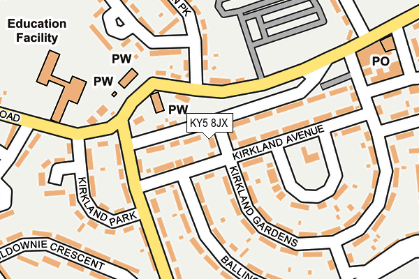 KY5 8JX map - OS OpenMap – Local (Ordnance Survey)