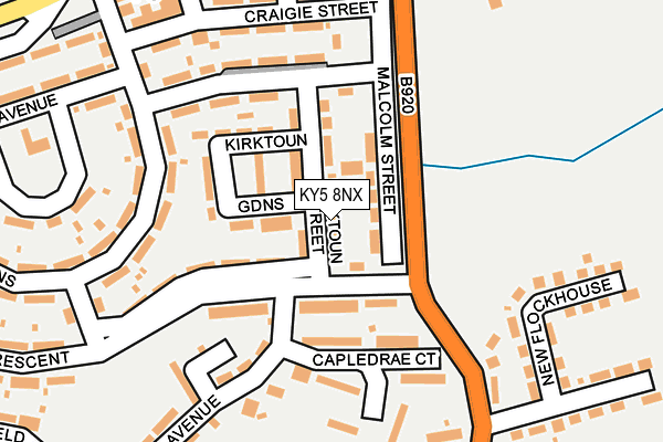 KY5 8NX map - OS OpenMap – Local (Ordnance Survey)