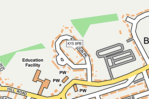 KY5 8PB map - OS OpenMap – Local (Ordnance Survey)