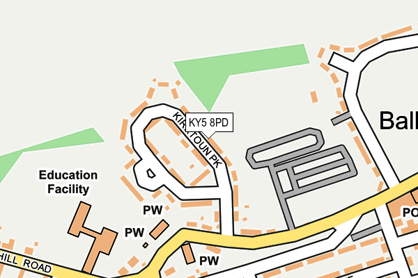 KY5 8PD map - OS OpenMap – Local (Ordnance Survey)