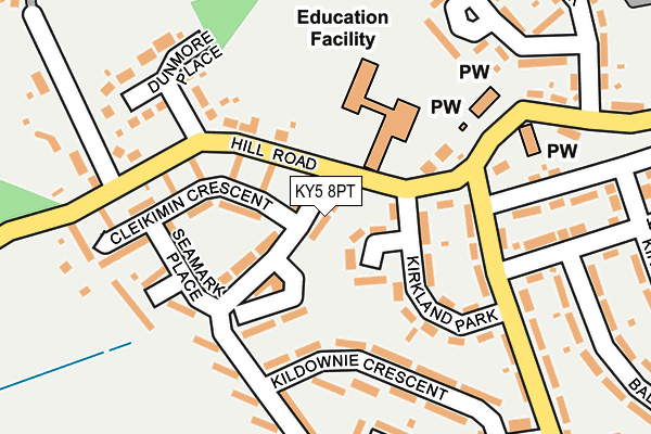 KY5 8PT map - OS OpenMap – Local (Ordnance Survey)