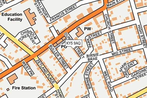 KY5 9AQ map - OS OpenMap – Local (Ordnance Survey)