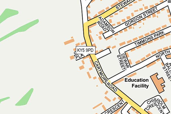 KY5 9PD map - OS OpenMap – Local (Ordnance Survey)