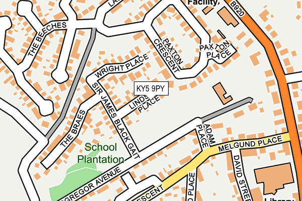KY5 9PY map - OS OpenMap – Local (Ordnance Survey)