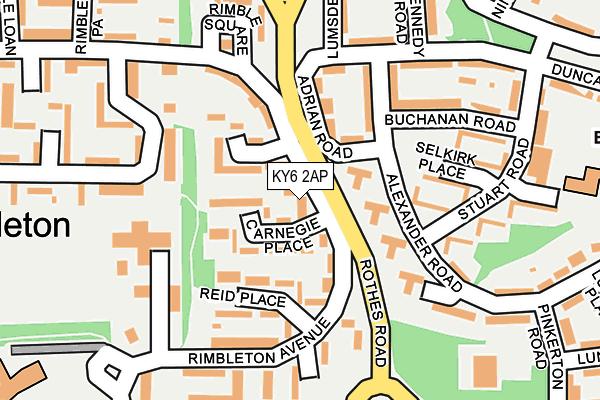 KY6 2AP map - OS OpenMap – Local (Ordnance Survey)