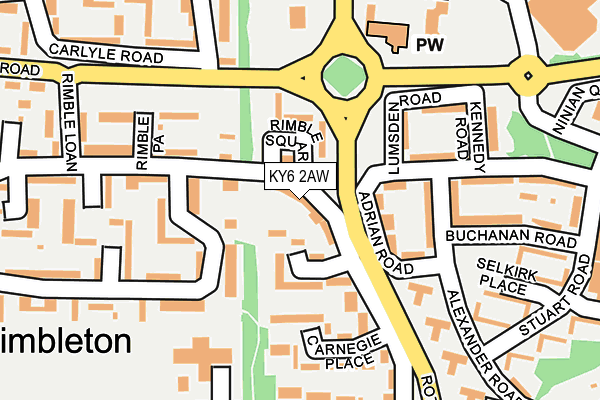 KY6 2AW map - OS OpenMap – Local (Ordnance Survey)