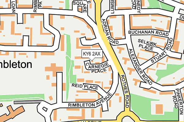 KY6 2AX map - OS OpenMap – Local (Ordnance Survey)