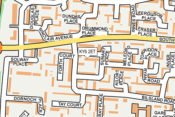 KY6 2ET map - OS OpenMap – Local (Ordnance Survey)