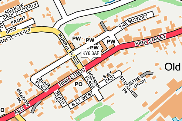 KY6 3AF map - OS OpenMap – Local (Ordnance Survey)