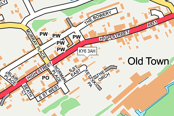 KY6 3AH map - OS OpenMap – Local (Ordnance Survey)