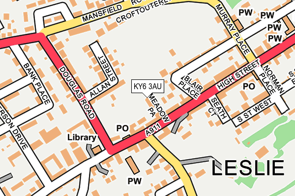 KY6 3AU map - OS OpenMap – Local (Ordnance Survey)