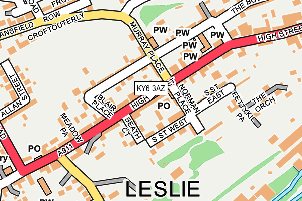 KY6 3AZ map - OS OpenMap – Local (Ordnance Survey)