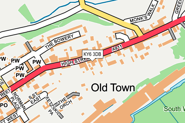 KY6 3DB map - OS OpenMap – Local (Ordnance Survey)