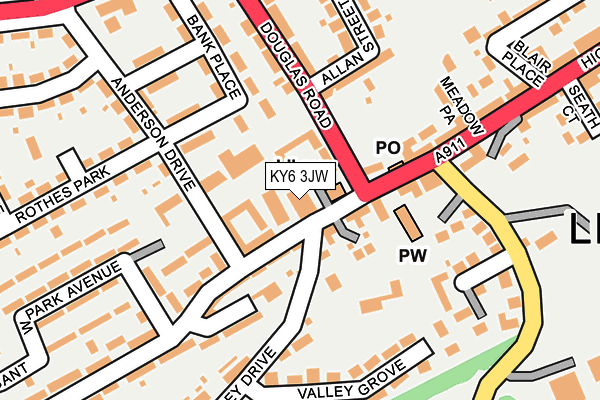 KY6 3JW map - OS OpenMap – Local (Ordnance Survey)