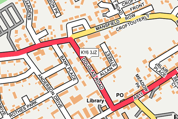 KY6 3JZ map - OS OpenMap – Local (Ordnance Survey)