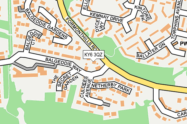 KY6 3QZ map - OS OpenMap – Local (Ordnance Survey)