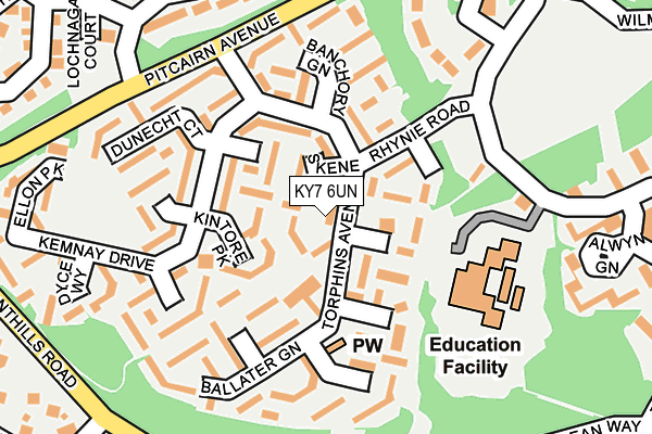 KY7 6UN map - OS OpenMap – Local (Ordnance Survey)