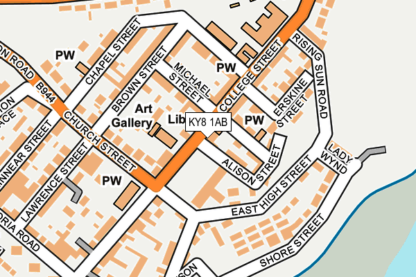 KY8 1AB map - OS OpenMap – Local (Ordnance Survey)