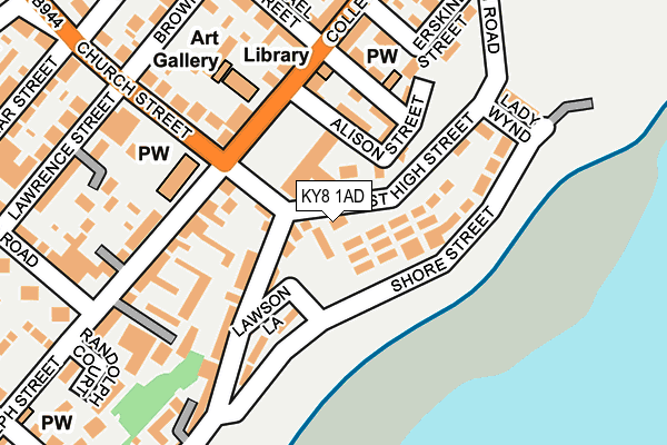 KY8 1AD map - OS OpenMap – Local (Ordnance Survey)