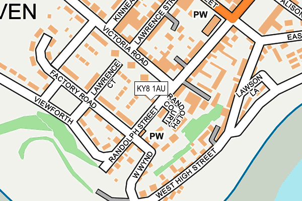 KY8 1AU map - OS OpenMap – Local (Ordnance Survey)