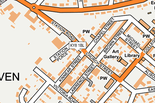 KY8 1BL map - OS OpenMap – Local (Ordnance Survey)