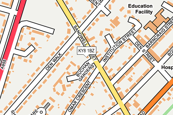 KY8 1BZ map - OS OpenMap – Local (Ordnance Survey)