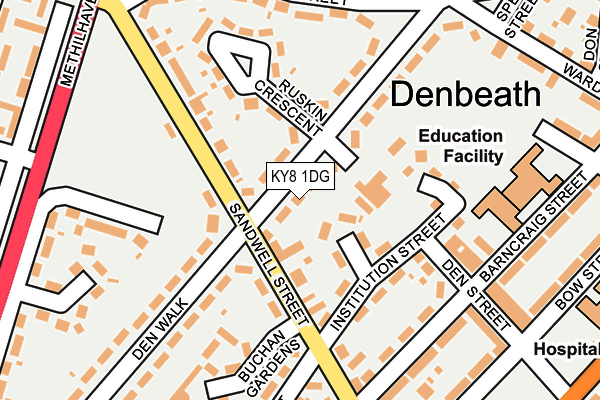 KY8 1DG map - OS OpenMap – Local (Ordnance Survey)
