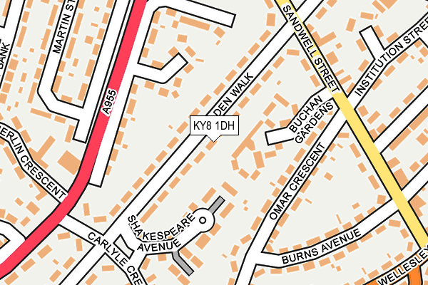 KY8 1DH map - OS OpenMap – Local (Ordnance Survey)