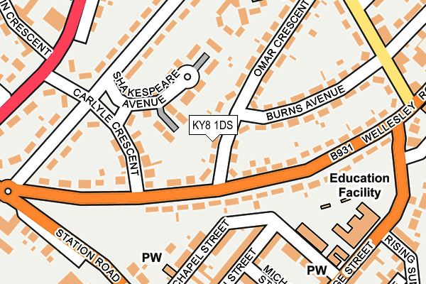 KY8 1DS map - OS OpenMap – Local (Ordnance Survey)