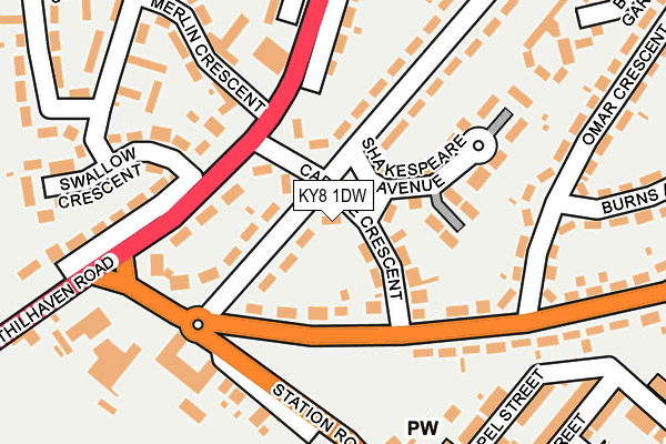 KY8 1DW map - OS OpenMap – Local (Ordnance Survey)