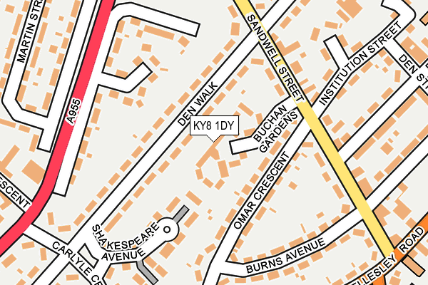 KY8 1DY map - OS OpenMap – Local (Ordnance Survey)