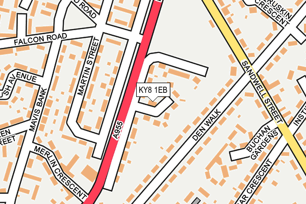 KY8 1EB map - OS OpenMap – Local (Ordnance Survey)