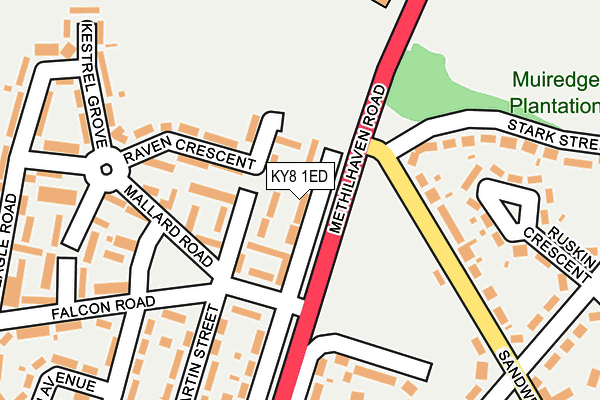 KY8 1ED map - OS OpenMap – Local (Ordnance Survey)