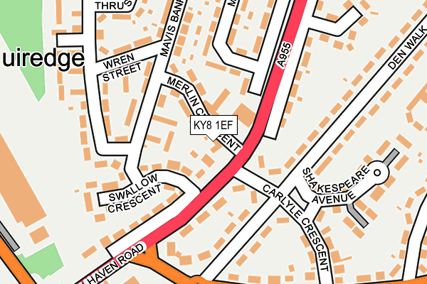 KY8 1EF map - OS OpenMap – Local (Ordnance Survey)