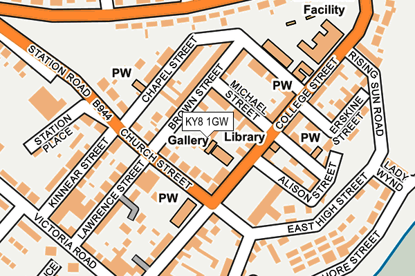 KY8 1GW map - OS OpenMap – Local (Ordnance Survey)