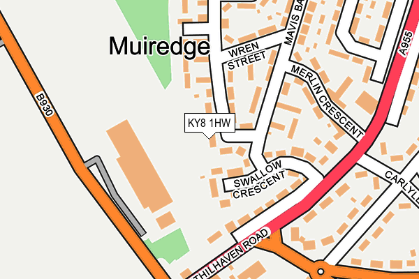 KY8 1HW map - OS OpenMap – Local (Ordnance Survey)