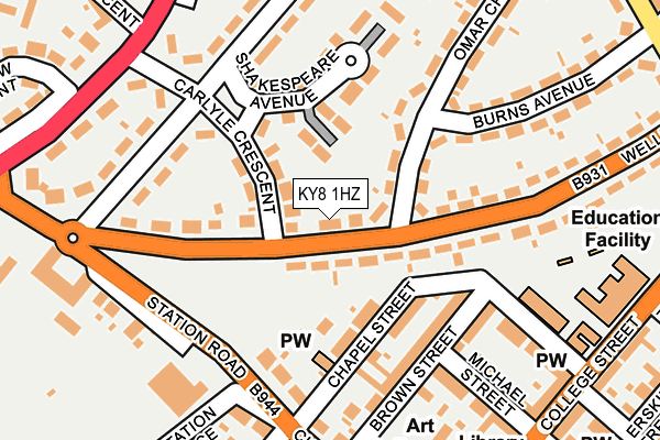 KY8 1HZ map - OS OpenMap – Local (Ordnance Survey)