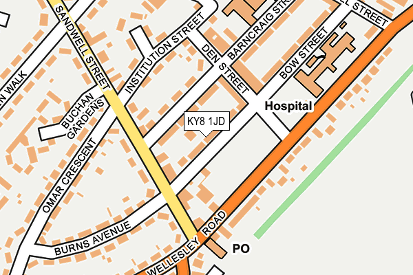 KY8 1JD map - OS OpenMap – Local (Ordnance Survey)