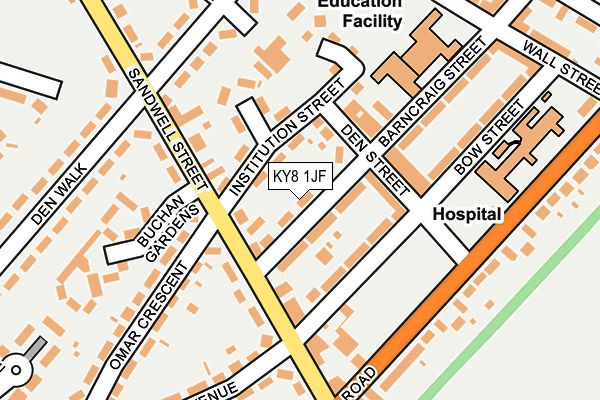 KY8 1JF map - OS OpenMap – Local (Ordnance Survey)