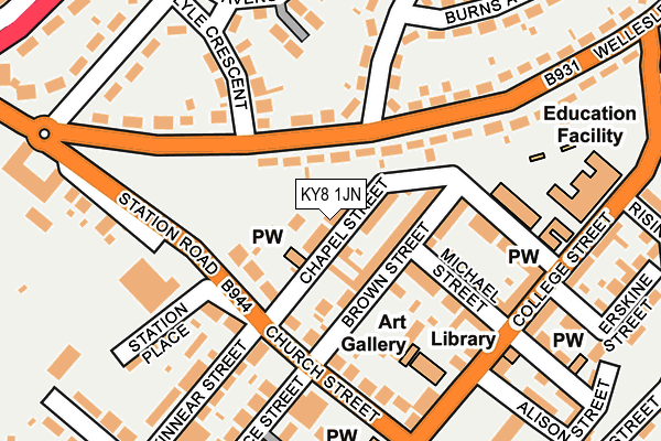 KY8 1JN map - OS OpenMap – Local (Ordnance Survey)