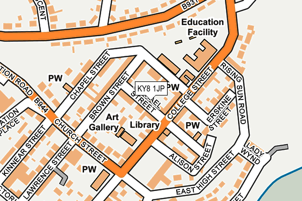 KY8 1JP map - OS OpenMap – Local (Ordnance Survey)