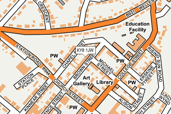 KY8 1JW map - OS OpenMap – Local (Ordnance Survey)