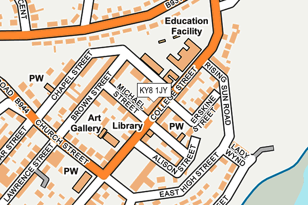 KY8 1JY map - OS OpenMap – Local (Ordnance Survey)