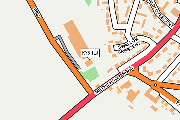 KY8 1LJ map - OS OpenMap – Local (Ordnance Survey)