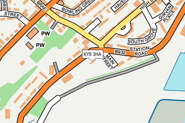 KY8 3HA map - OS OpenMap – Local (Ordnance Survey)
