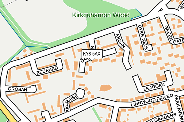 KY8 5AX map - OS OpenMap – Local (Ordnance Survey)