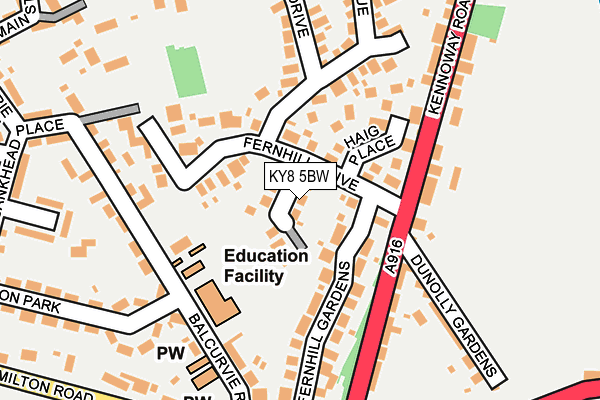 KY8 5BW map - OS OpenMap – Local (Ordnance Survey)