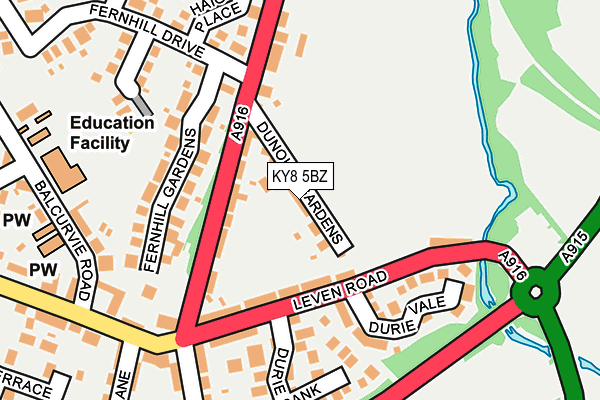 KY8 5BZ map - OS OpenMap – Local (Ordnance Survey)