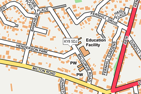KY8 5DJ map - OS OpenMap – Local (Ordnance Survey)