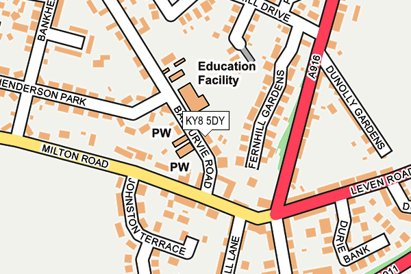 KY8 5DY map - OS OpenMap – Local (Ordnance Survey)